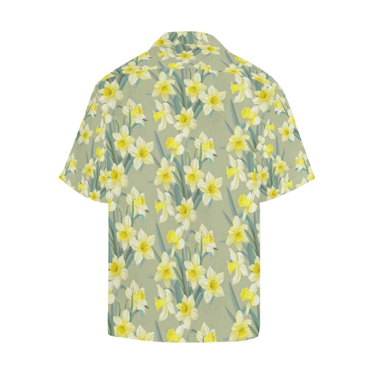 Daffodils Pattern Print Design DF01 Men Hawaiian Shirt-JorJune