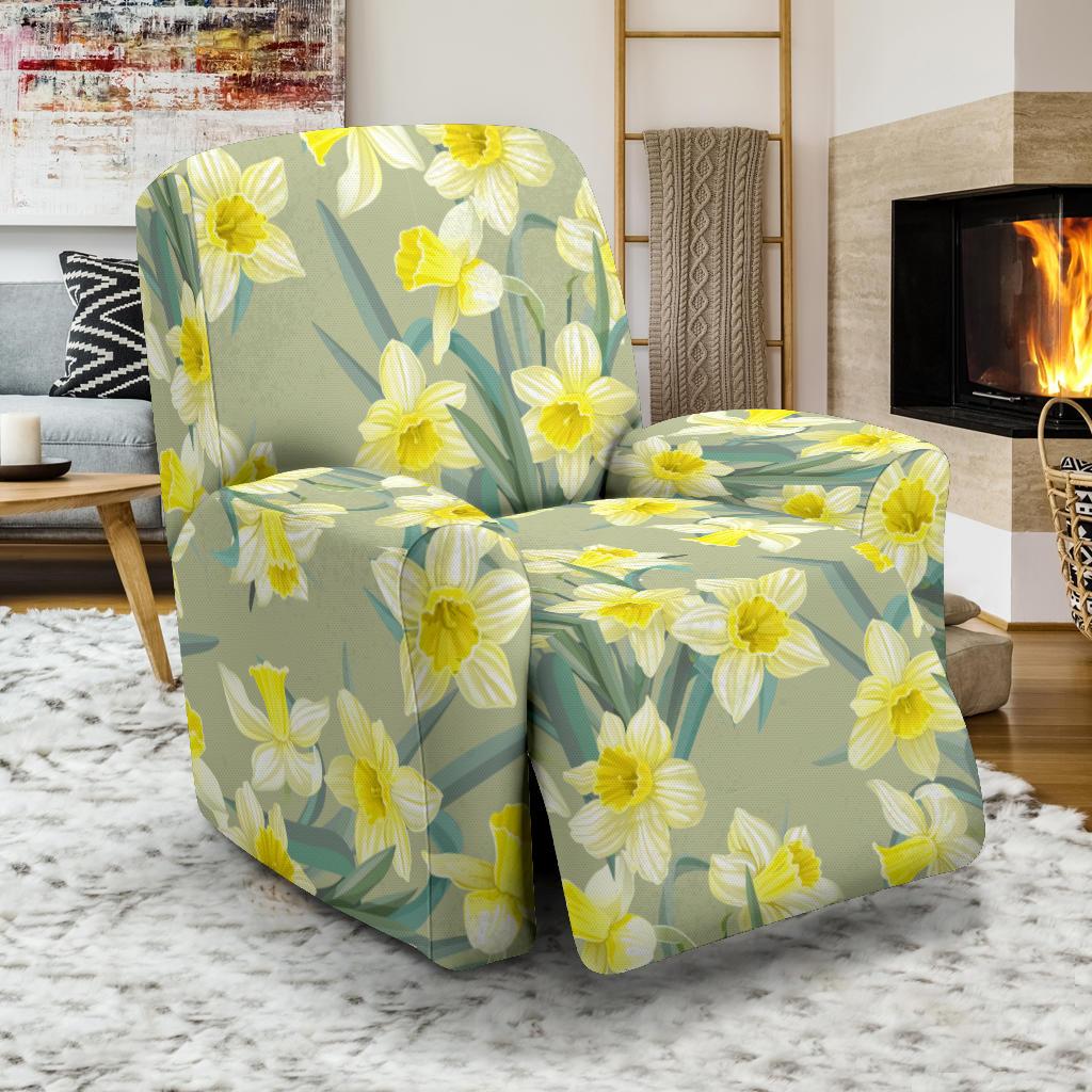 Daffodils Pattern Print Design DF01 Recliner Slipcover-JORJUNE.COM