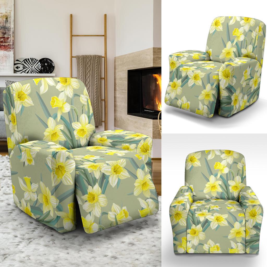 Daffodils Pattern Print Design DF01 Recliner Slipcover-JORJUNE.COM