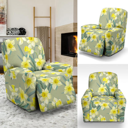 Daffodils Pattern Print Design DF01 Recliner Slipcover-JORJUNE.COM