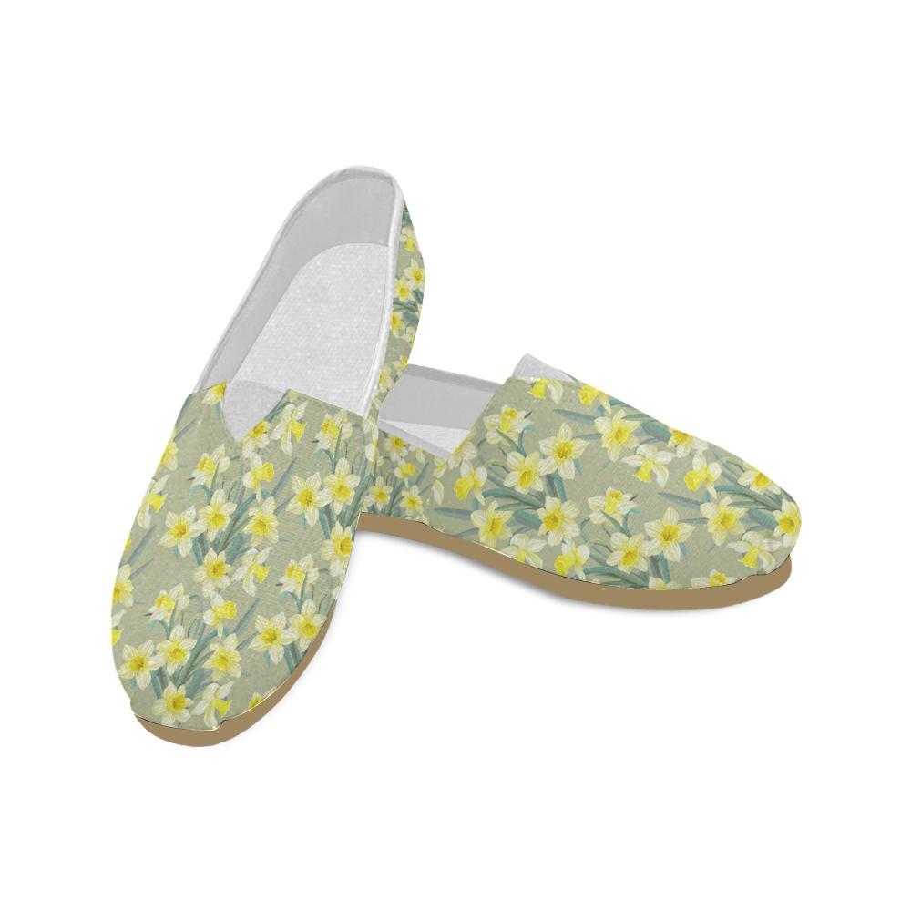 Daffodils Pattern Print Design DF01 Women Casual Shoes-JorJune.com
