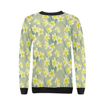 Daffodils Pattern Print Design DF01 Women Long Sleeve Sweatshirt-JorJune