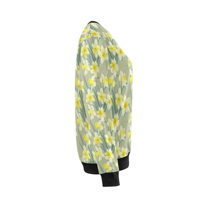 Daffodils Pattern Print Design DF01 Women Long Sleeve Sweatshirt-JorJune
