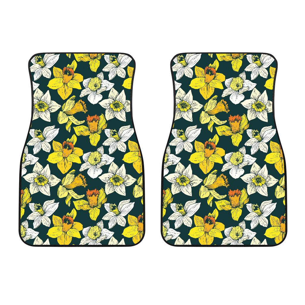 Daffodils Pattern Print Design DF02 Car Floor Mats-JorJune