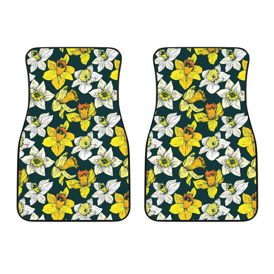 Daffodils Pattern Print Design DF02 Car Floor Mats-JorJune
