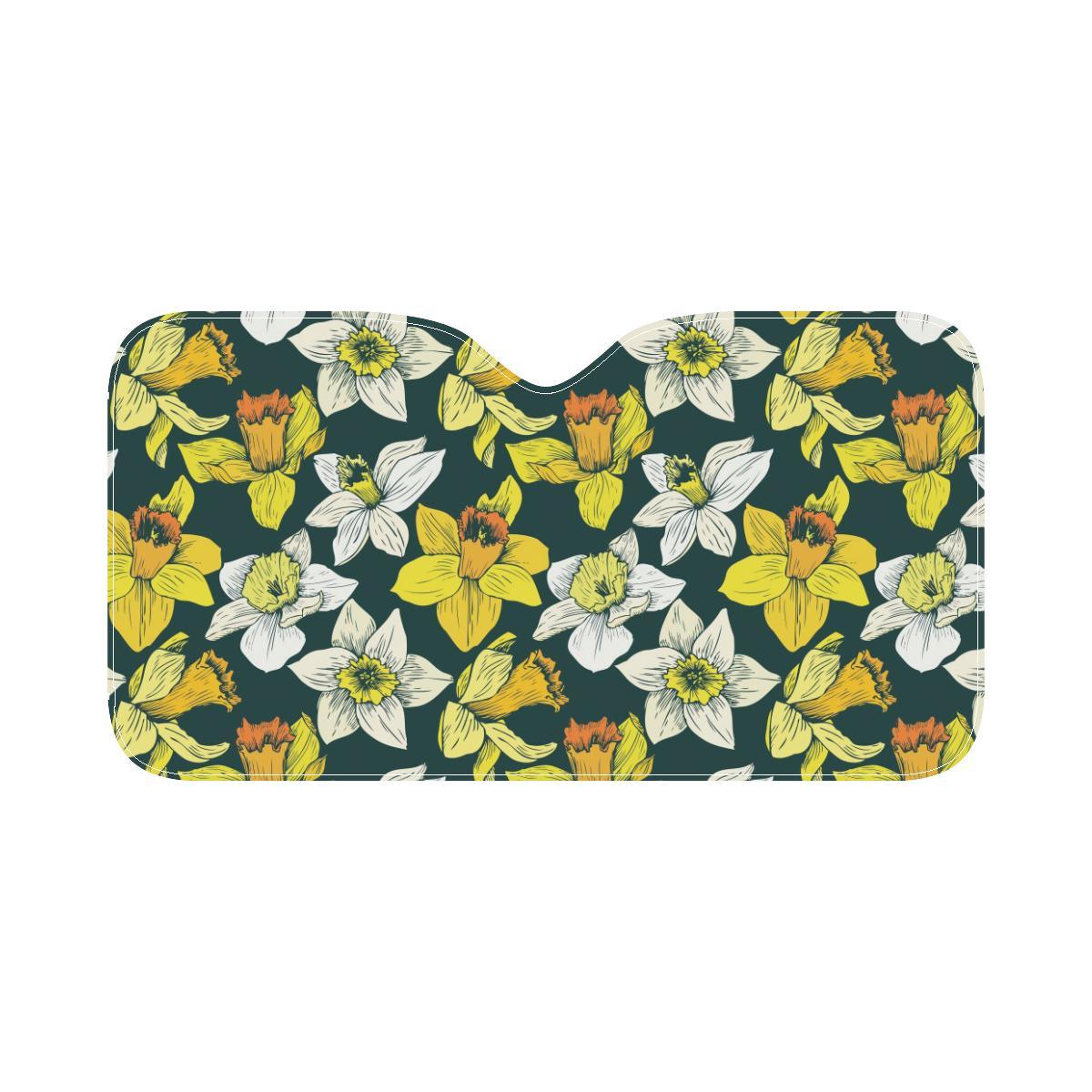 Daffodils Pattern Print Design DF02 Car Sun Shade-JorJune