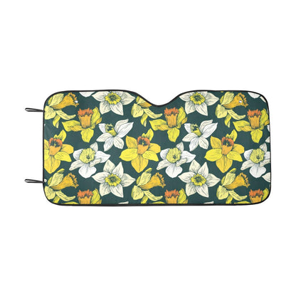 Daffodils Pattern Print Design DF02 Car Sun Shade-JorJune