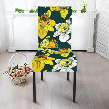 Daffodils Pattern Print Design DF02 Dining Chair Slipcover-JORJUNE.COM