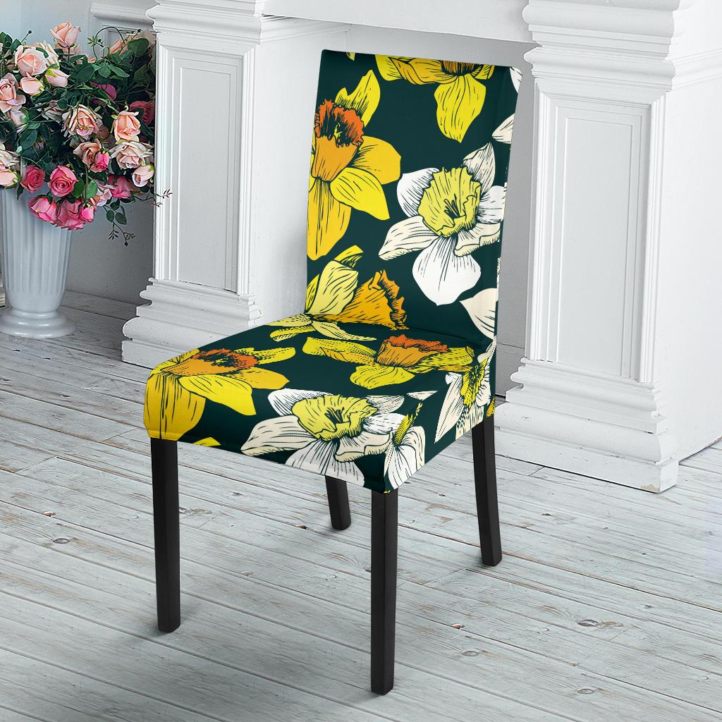 Daffodils Pattern Print Design DF02 Dining Chair Slipcover-JORJUNE.COM