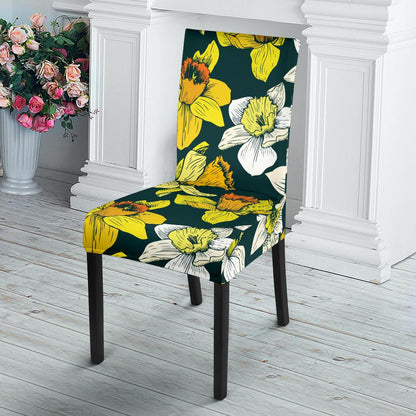 Daffodils Pattern Print Design DF02 Dining Chair Slipcover-JORJUNE.COM