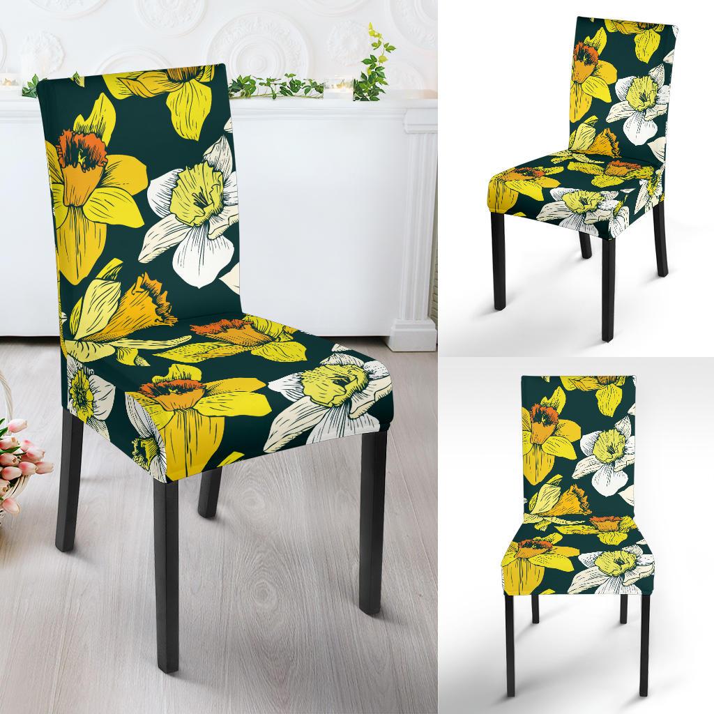 Daffodils Pattern Print Design DF02 Dining Chair Slipcover-JORJUNE.COM