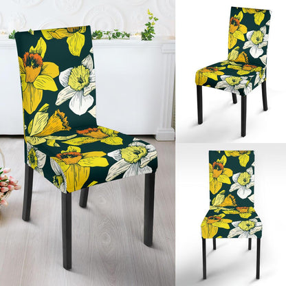 Daffodils Pattern Print Design DF02 Dining Chair Slipcover-JORJUNE.COM