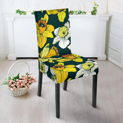 Daffodils Pattern Print Design DF02 Dining Chair Slipcover-JORJUNE.COM