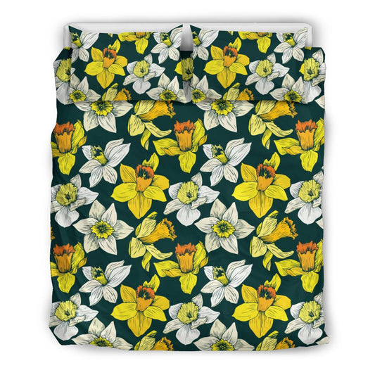 Daffodils Pattern Print Design DF02 Duvet Cover Bedding Set-JORJUNE.COM