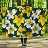 Daffodils Pattern Print Design DF02 Hooded Blanket-JORJUNE.COM