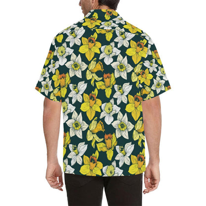 Daffodils Pattern Print Design DF02 Men Hawaiian Shirt-JorJune