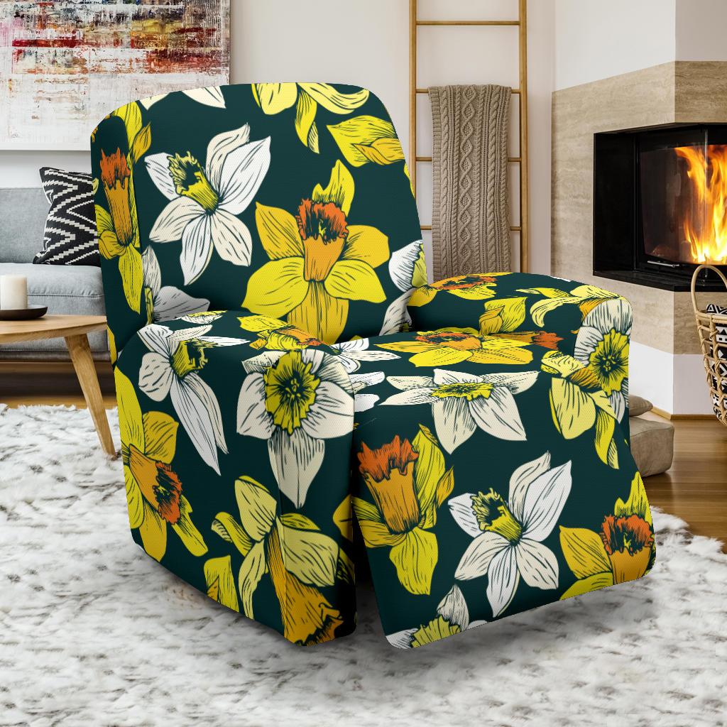 Daffodils Pattern Print Design DF02 Recliner Slipcover-JORJUNE.COM