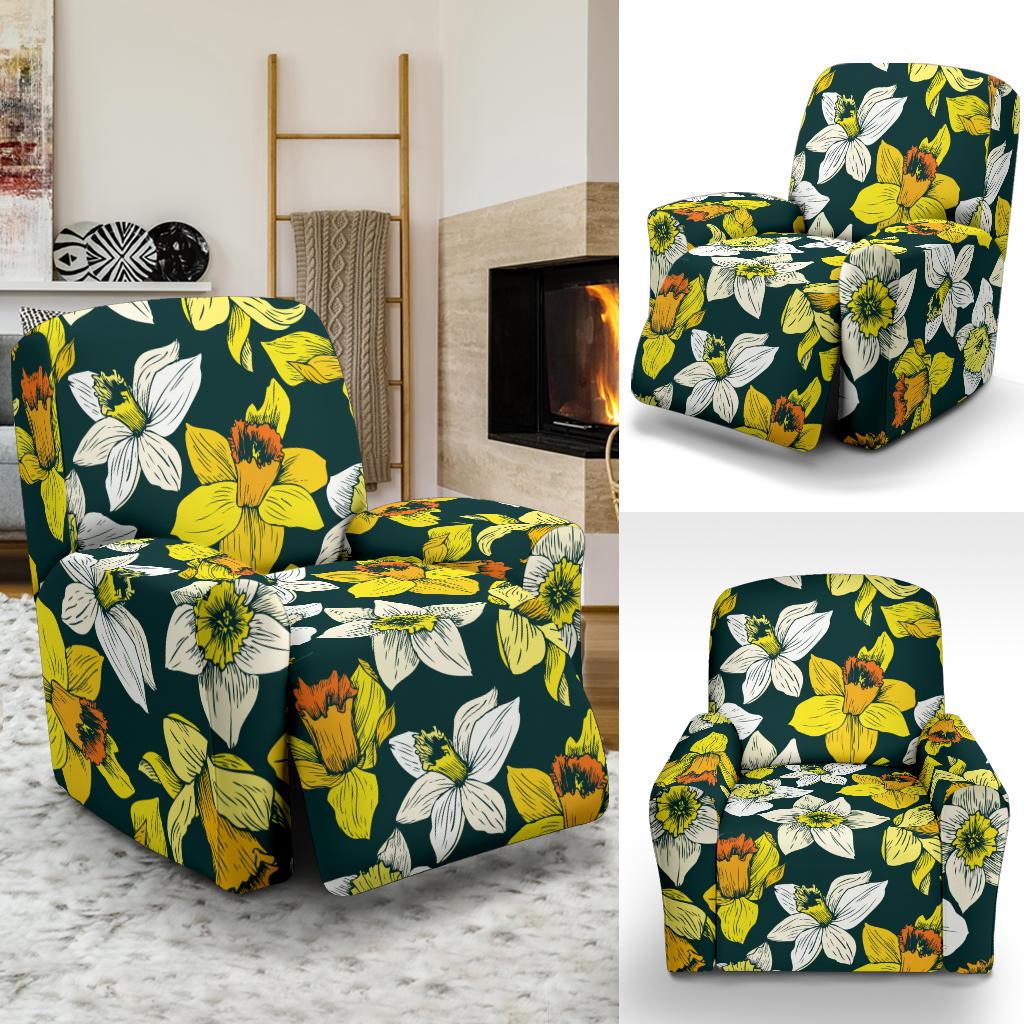 Daffodils Pattern Print Design DF02 Recliner Slipcover-JORJUNE.COM