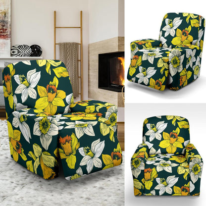 Daffodils Pattern Print Design DF02 Recliner Slipcover-JORJUNE.COM