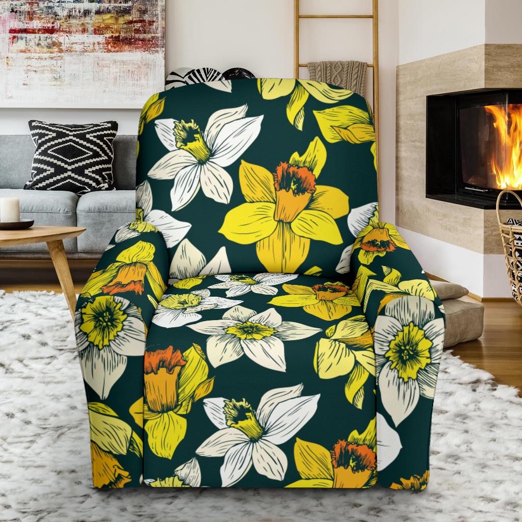 Daffodils Pattern Print Design DF02 Recliner Slipcover-JORJUNE.COM