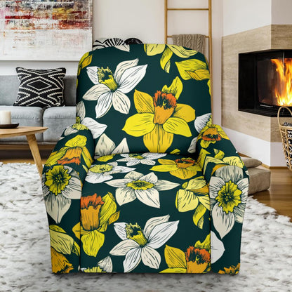 Daffodils Pattern Print Design DF02 Recliner Slipcover-JORJUNE.COM