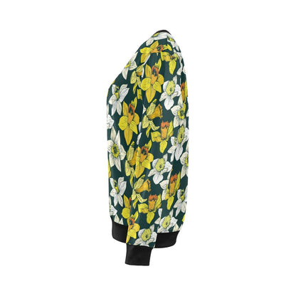 Daffodils Pattern Print Design DF02 Women Long Sleeve Sweatshirt-JorJune