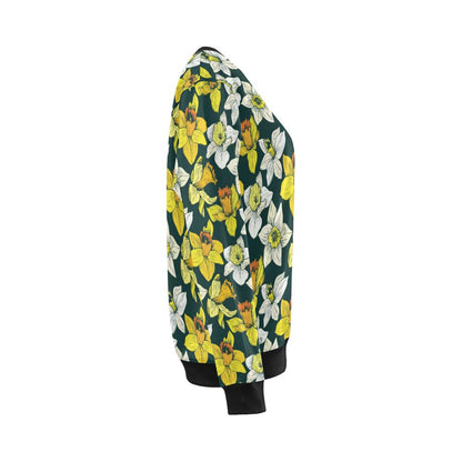 Daffodils Pattern Print Design DF02 Women Long Sleeve Sweatshirt-JorJune