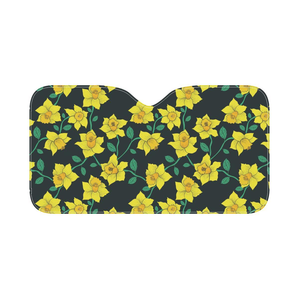 Daffodils Pattern Print Design DF03 Car Sun Shade-JorJune