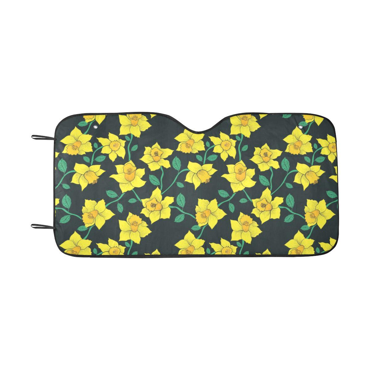 Daffodils Pattern Print Design DF03 Car Sun Shade-JorJune