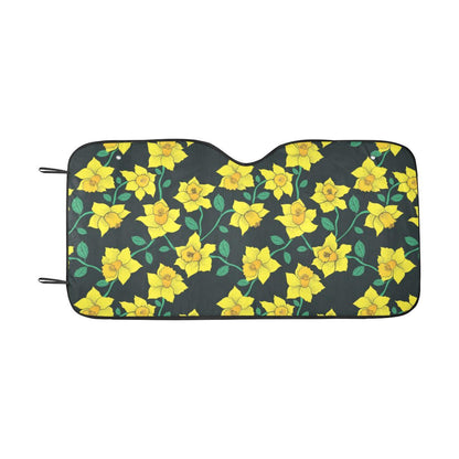 Daffodils Pattern Print Design DF03 Car Sun Shade-JorJune