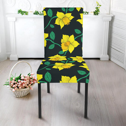Daffodils Pattern Print Design DF03 Dining Chair Slipcover-JORJUNE.COM