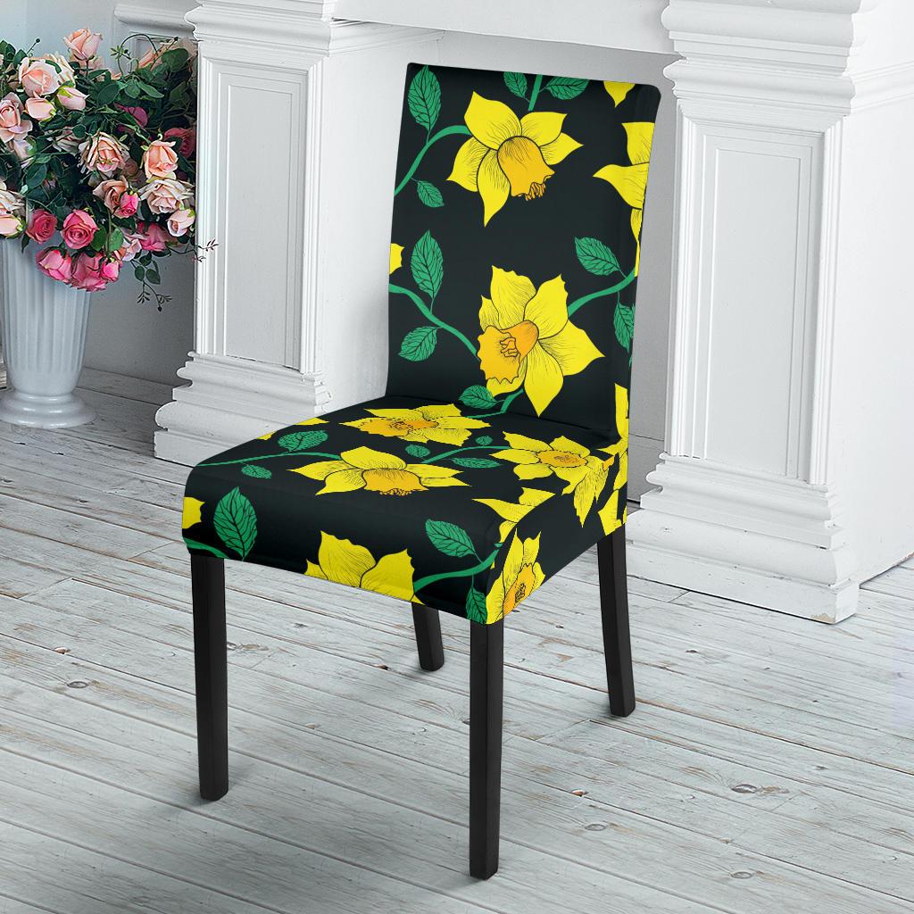 Daffodils Pattern Print Design DF03 Dining Chair Slipcover-JORJUNE.COM