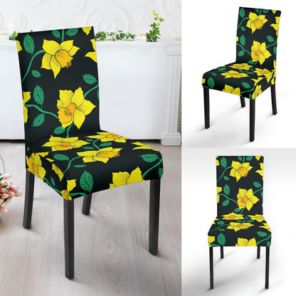 Daffodils Pattern Print Design DF03 Dining Chair Slipcover-JORJUNE.COM