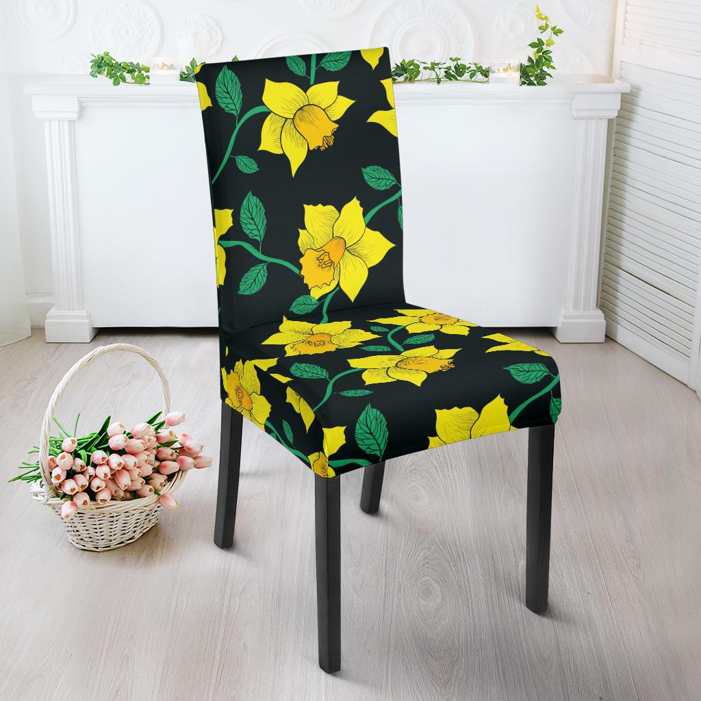 Daffodils Pattern Print Design DF03 Dining Chair Slipcover-JORJUNE.COM