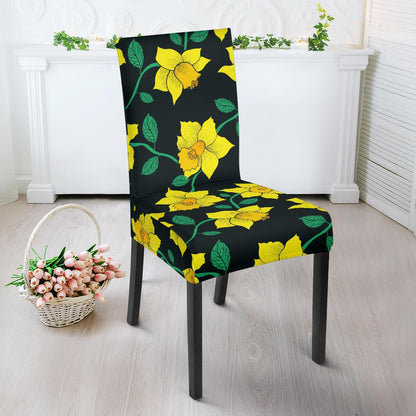 Daffodils Pattern Print Design DF03 Dining Chair Slipcover-JORJUNE.COM