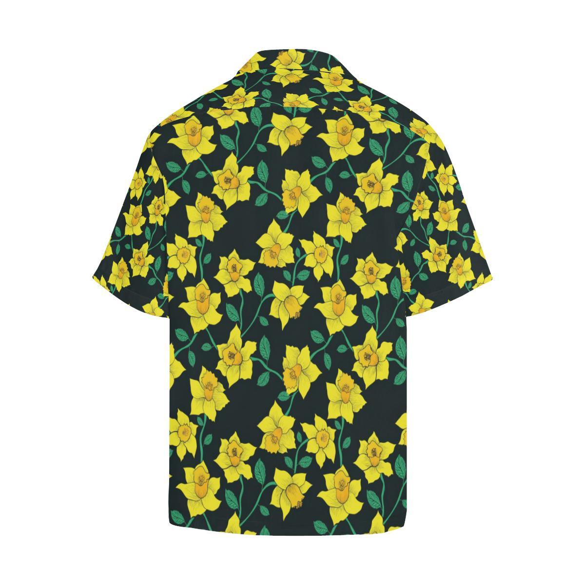 Daffodils Pattern Print Design DF03 Men Hawaiian Shirt-JorJune