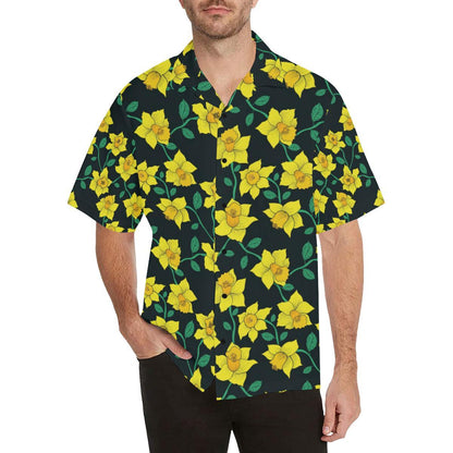 Daffodils Pattern Print Design DF03 Men Hawaiian Shirt-JorJune