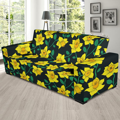 Daffodils Pattern Print Design DF03 Sofa Slipcover-JORJUNE.COM