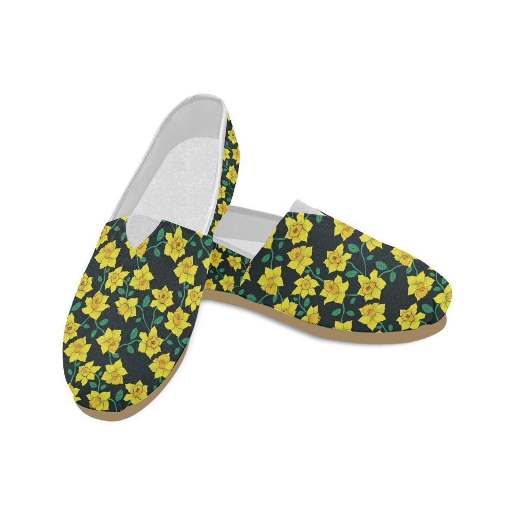 Daffodils Pattern Print Design DF03 Women Casual Shoes-JorJune.com