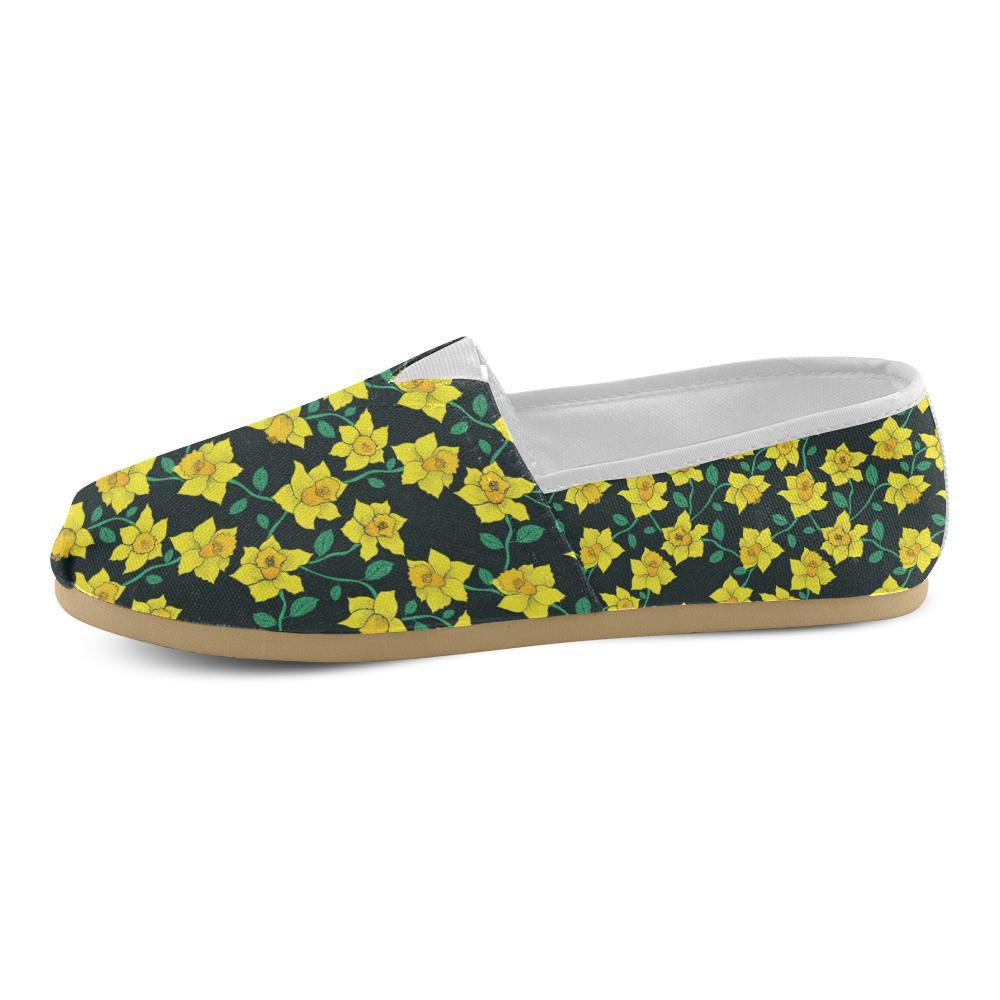 Daffodils Pattern Print Design DF03 Women Casual Shoes-JorJune.com