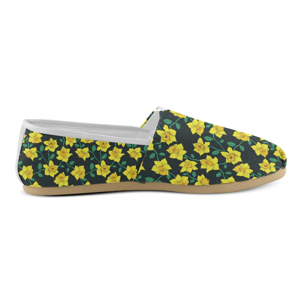 Daffodils Pattern Print Design DF03 Women Casual Shoes-JorJune.com