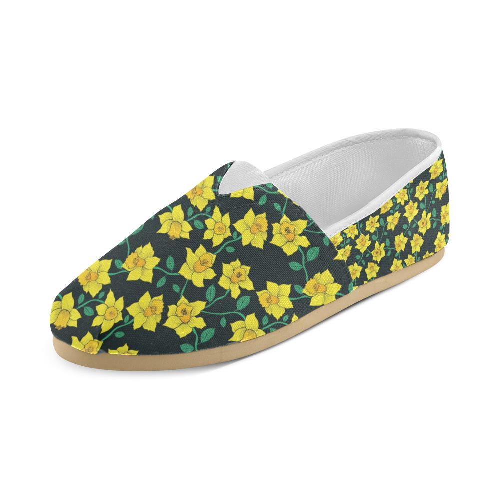 Daffodils Pattern Print Design DF03 Women Casual Shoes-JorJune.com