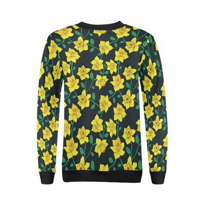 Daffodils Pattern Print Design DF03 Women Long Sleeve Sweatshirt-JorJune