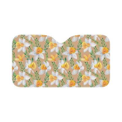 Daffodils Pattern Print Design DF04 Car Sun Shade-JorJune