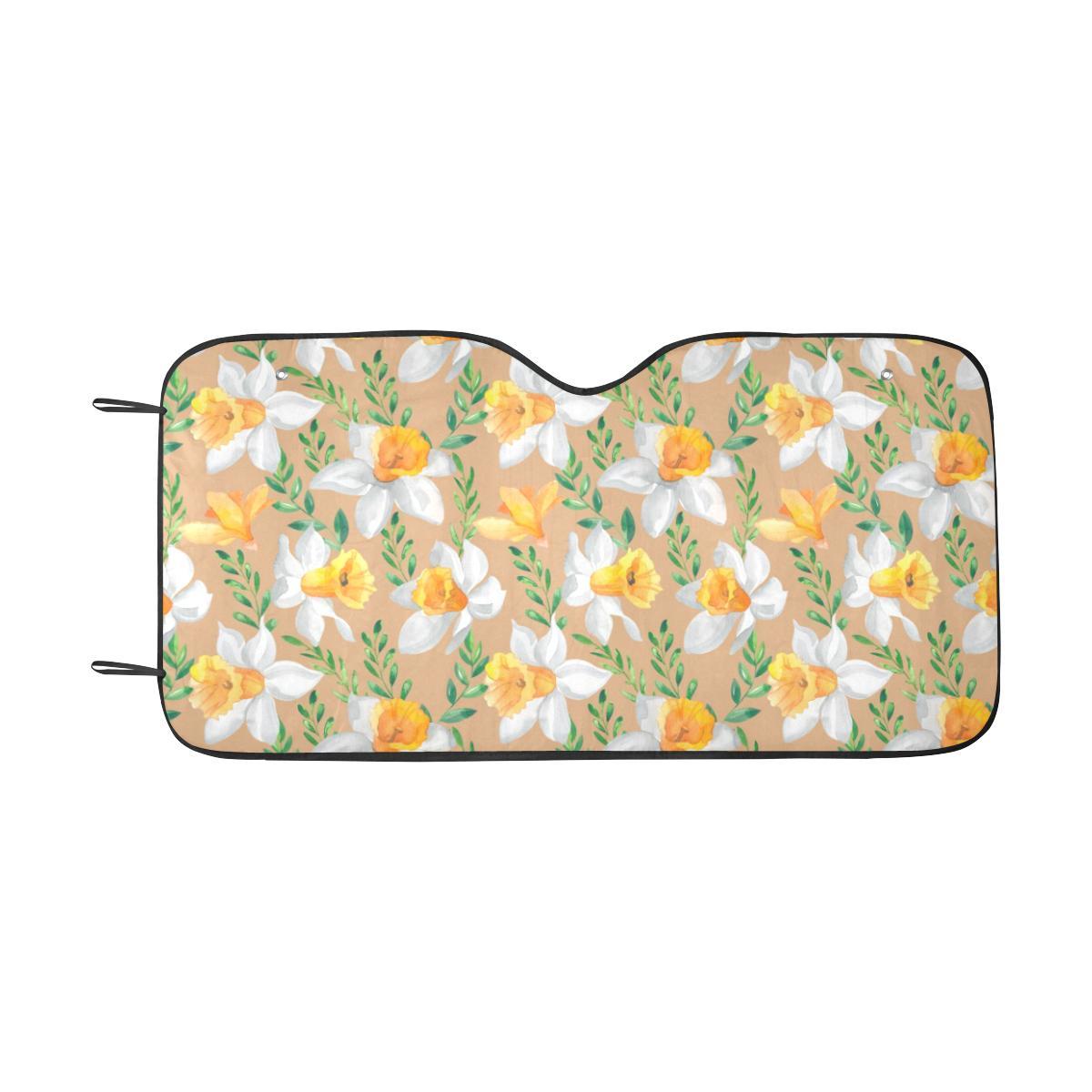 Daffodils Pattern Print Design DF04 Car Sun Shade-JorJune