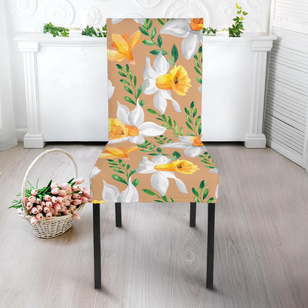 Daffodils Pattern Print Design DF04 Dining Chair Slipcover-JORJUNE.COM