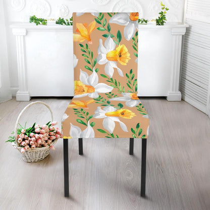 Daffodils Pattern Print Design DF04 Dining Chair Slipcover-JORJUNE.COM
