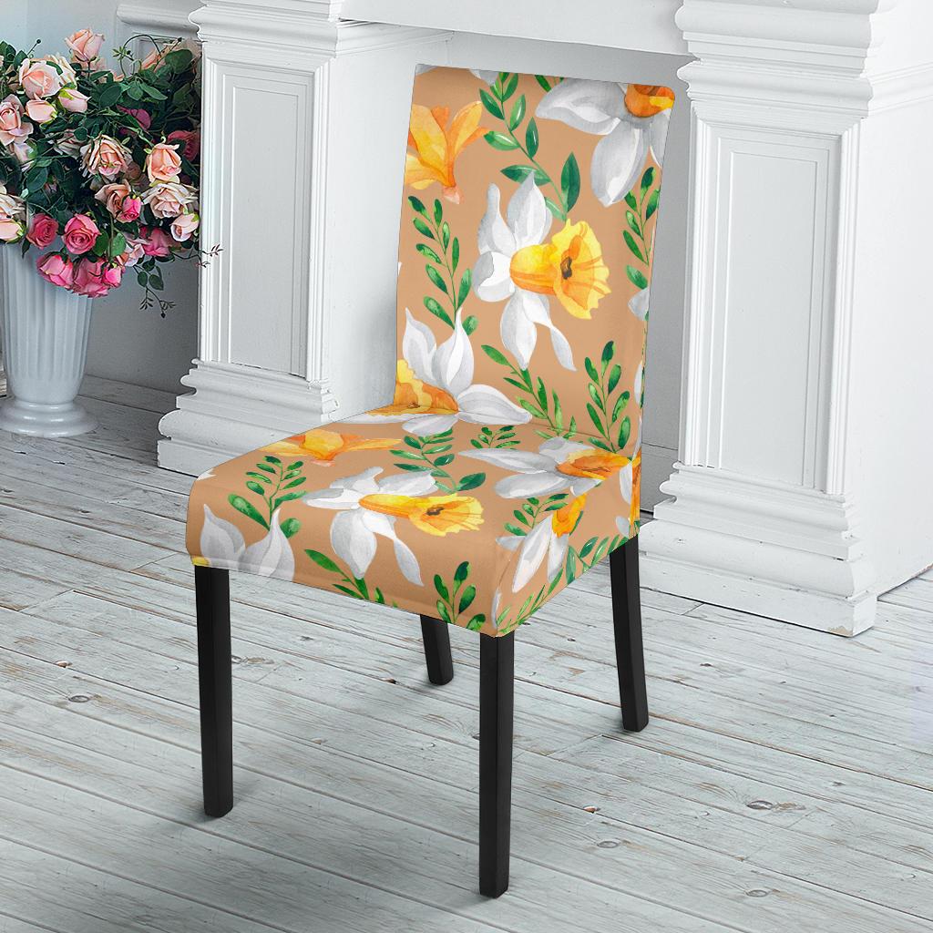 Daffodils Pattern Print Design DF04 Dining Chair Slipcover-JORJUNE.COM