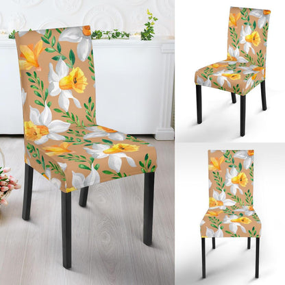 Daffodils Pattern Print Design DF04 Dining Chair Slipcover-JORJUNE.COM