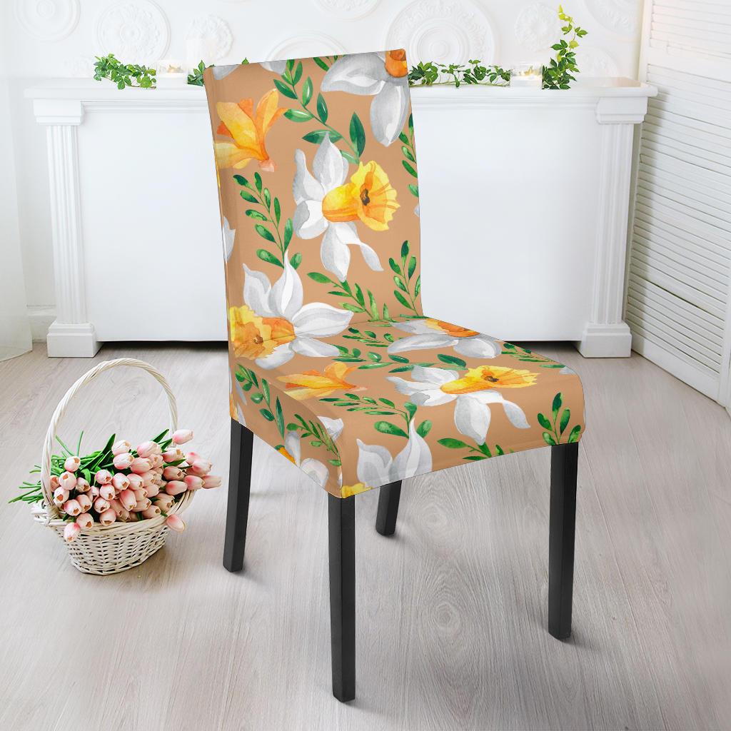Daffodils Pattern Print Design DF04 Dining Chair Slipcover-JORJUNE.COM